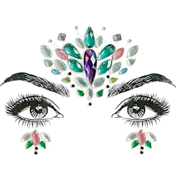 Halloween-klistermärke Akryl Kristall Diamant Klistermärke Diamant Ansiktsklistermärke> Smink