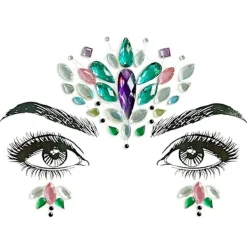 Halloween-klistermärke Akryl Kristall Diamant Klistermärke Diamant Ansiktsklistermärke> Smink