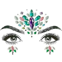 Halloween-klistermärke i akryl, kristalldiamant, klistermärke för ansiktet> Smink