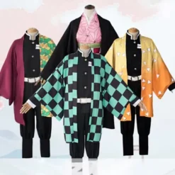 Halloweenkostymer: Demon Slayer: Kimetsu no Yaiba, Tanjiro Kamado, Nezuko, Agatsuma, Zenitsu och Tomioka Giyuu> Peruker