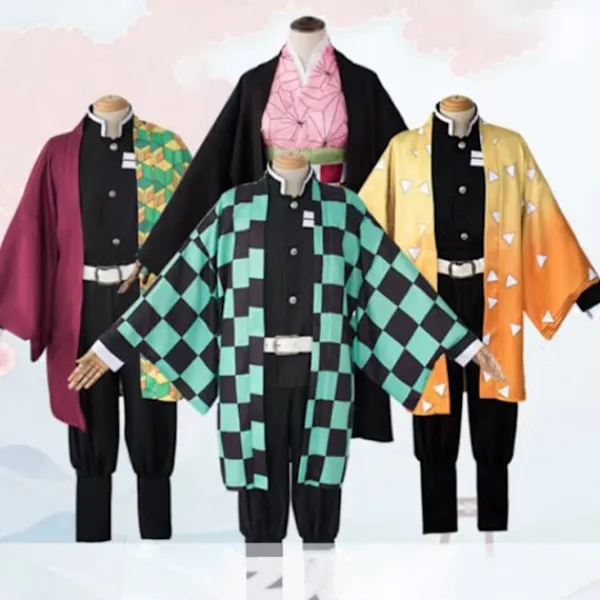 Halloweenkostymer: Demon Slayer: Kimetsu no Yaiba, Tanjiro Kamado, Nezuko, Agatsuma, Zenitsu och Tomioka Giyuu> Peruker