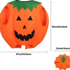 Halloween-kostymer för föräldrar och barn med pumpaansiktsmålning [JSR]> Dräkter