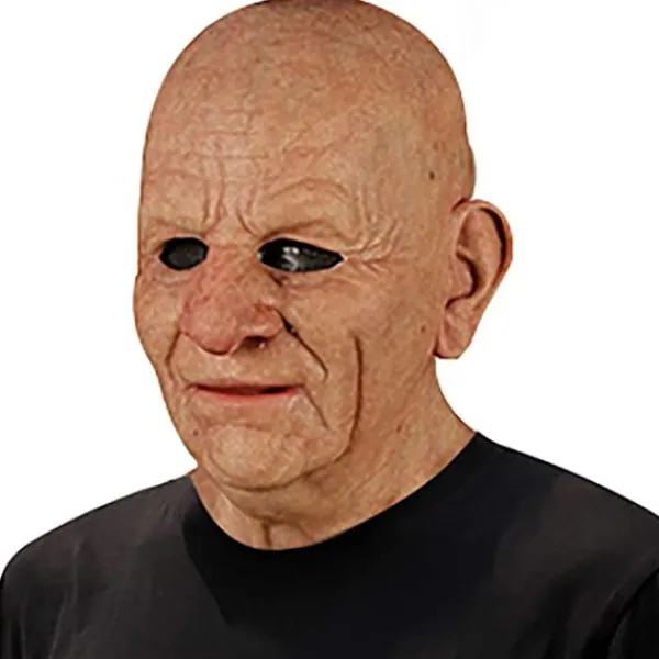 Halloween-latexmask - Gammal man Dekor Realistisk Ansiktsmask för Mänsklig Rynka E> Masker