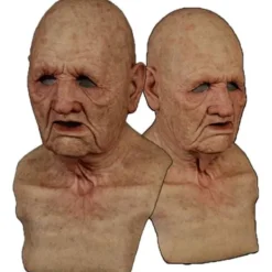 Halloween-latexmask - Gammal man Dekor Realistisk Ansiktsmask för Mänsklig Rynka A><noscript><img width=