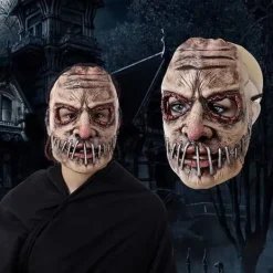 Halloweenmask för vuxna - Skräckmask - Läskig ansiktsmask - 24x20 cm - Karnevalskostym rollspel><noscript><img width=