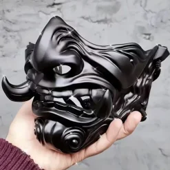 Halloweenmask halvt ansikte japansk stil, festkostymrekvisita Halloween> Masker