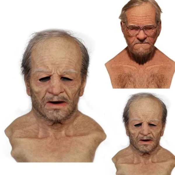 Halloweenmask realistisk gammal man latex fest cosplay mask rekvisita 1 SQBB_max> Masker