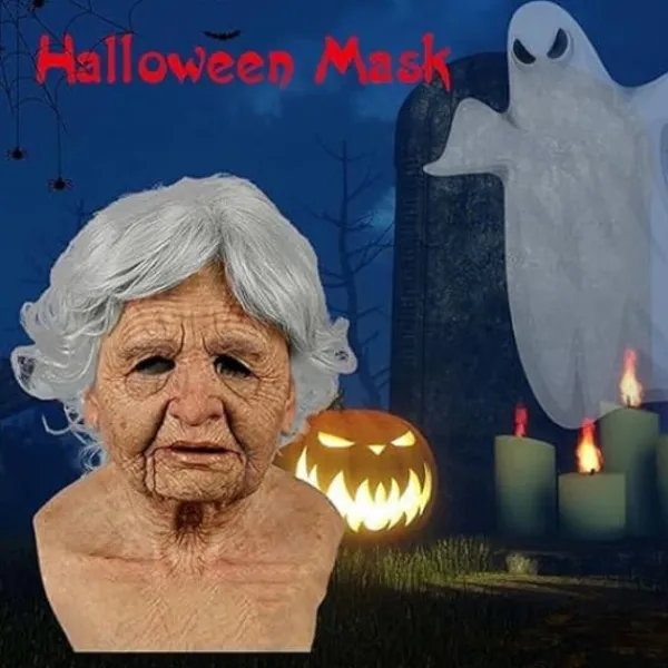 Halloweenmask Realistisk Gammal Mansmask Skrämmande Mänsklig Latexmask, Skrämmande Rynkig Mask Halloween Cosplay Kostym Mask Party Rekvisita> Masker