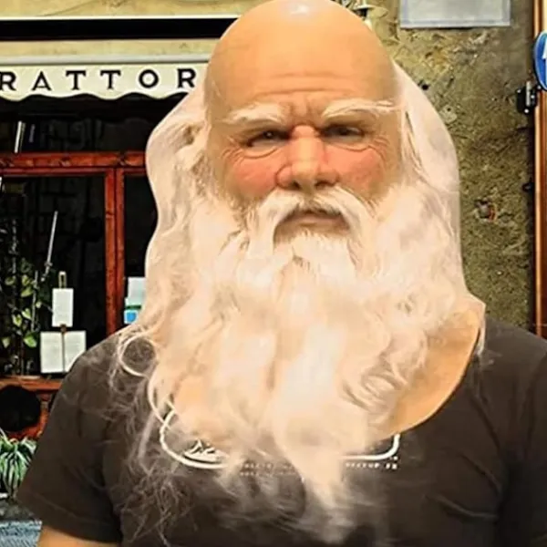 Halloweenmasker för vuxna, Jultomtens mask med vitt skägg Latex Jul söta barn Vuxna helmasker för Cosplay Kostym Xmas Party Carnival> Masker