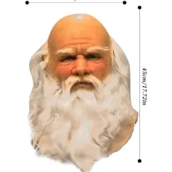 Halloweenmasker för vuxna, Jultomtens mask med vitt skägg Latex Jul söta barn Vuxna helmasker för Cosplay Kostym Xmas Party Carnival><noscript><img width=