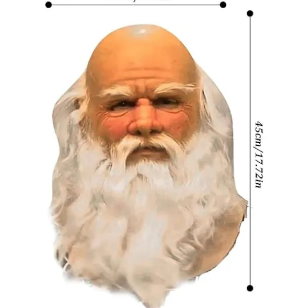 Halloweenmasker för Vuxna, Jultomtemask med Vitt Skägg i Latex, Söt Julmask för Barn och Vuxna, Helansiktsmasker för Cosplay Kostym Julfest Karneval | Fyndiq> Masker