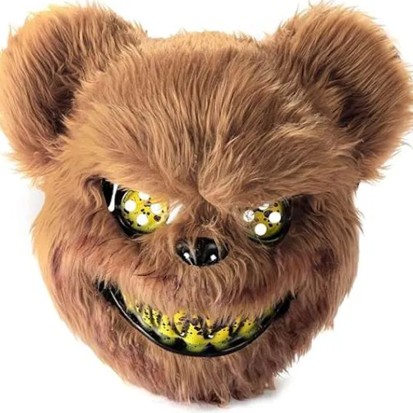 Halloweenmasker, Läskiga Björnmasker, Kostymmasker för Vuxna och Barn, Blodiga Björnmasker> Masker