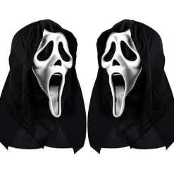 Halloween-skräckmask, skrikmask, Ghostface, läskig film för barn och vuxna, lämplig för spökhus, temafester och rollspel> Masker