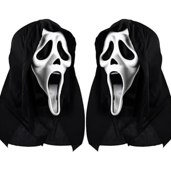Halloween-skräckmask, skrikmask, Ghostface, läskig film för barn och vuxna, lämplig för spökhus, temafester och rollspel> Masker