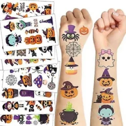 Halloween-tatueringar för barn - 10 ark med Halloween-tatueringar för pojkar och flickor, Halloween-dekorationspresenter Halloween-serie (10 stycken/förpackning) | Fyndiq> Smink
