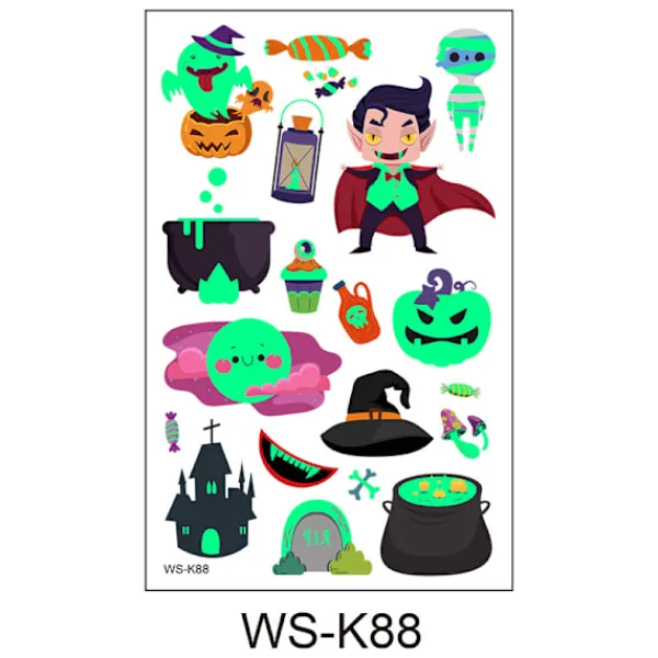 Halloween-tatueringar för män och kvinnor 6-pack> Smink