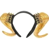 Halloween-tema Horn Hårband Party Nithuvudband Party Kreativt Hårband Gyllene 26X14.5cm> Huvudbonader