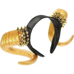 Halloween-tema Horn Hårband Party Nithuvudband Party Kreativt Hårband Gyllene 26X14.5cm><noscript><img width=