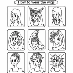 Halvrosa och svart peruk Långt rakt hår med lugg Cosplay Nat><noscript><img width=