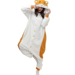 LEIGELE Hamsterdräkt Djur Helkropp Pyjamas Halloween Karneval Overall Kigurumi För Män Kvinnor LGL S><noscript><img width=