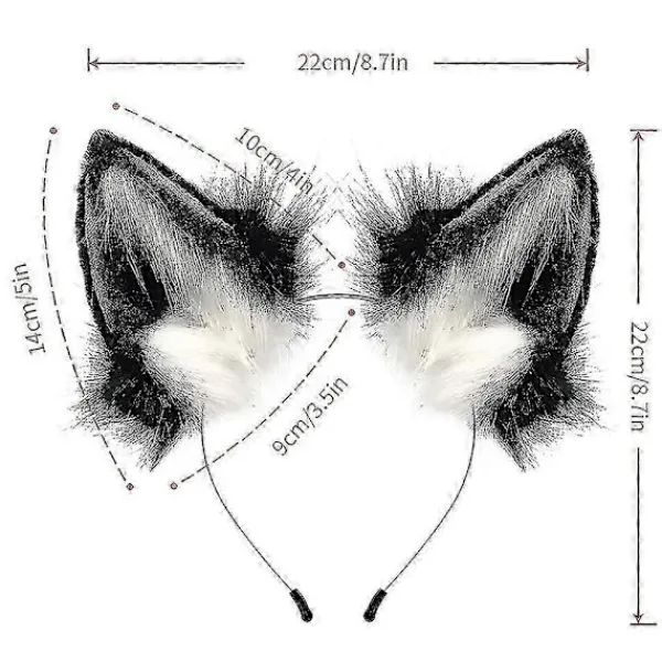 Handgjorda Faux Fur Räv- och Varghörnspannband Halloween Jul Cosplay Festdräkt Tillbehör> Huvudbonader
