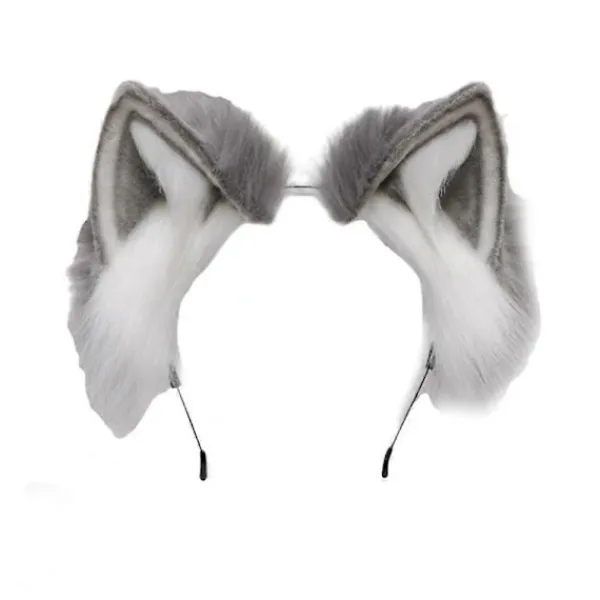 Handgjort Hårband med Kattöron - Räv Varg Djur Cosplay Kostym Huvudbonad, Sött Pälsigt Halloween Tillbehör färg 3.SA> Huvudbonader