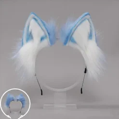 Handgjort Hårband med Kattöron - Räv Varg Djur Cosplay Kostym Huvudbonad, Sött Pälsigt Halloween Tillbehör färg 7> Huvudbonader