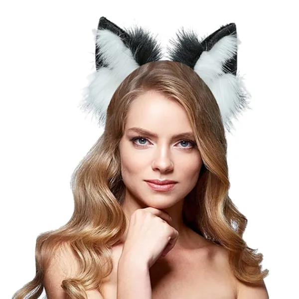 Handgjort konstpäls räv varg öron pannband Halloween> Huvudbonader
