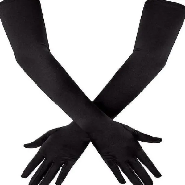 Handskar Långa Svarta Satinhandskar Aftonhandskar Operahandskar Svarta 21 "Armbågshandskar För Flickor Kvinnor (svart)> Tillbehör