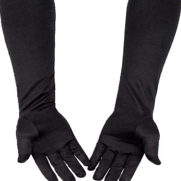 Handskar Långa Svarta Satinhandskar Aftonhandskar Operahandskar Svarta 21 "Armbågshandskar För Flickor Kvinnor (svart)> Tillbehör