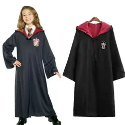 Harry Potter 6-delars Set Magisk Trollkarl Cosplay Maskerad Cape Mantel Kostym 155cm (11-12 years)><noscript><img width=