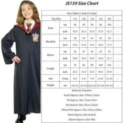 Harry Potter 6-delars Set Magisk Trollkarl Cosplay Maskerad Cape Mantel Kostym 155cm (11-12 years)> Tillbehör
