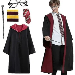 Harry Potter Magisk Dräktset, Halloween Cosplay Kostymkappa, Trollkarlsuniform för Vuxna, Festframträdande Magisk Kappa Outfit X-Large> Dräkter