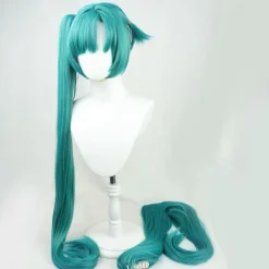 Hatsune Miku Cosplay Peruk med Två Långa Raka Hästsvansar[JUN]><noscript><img width=