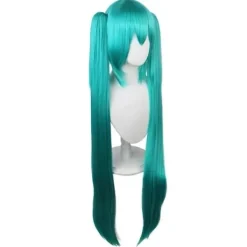Hatsune Miku Cosplay Peruk med Dubbla Toppar för Halloween & Karneval, Kompatibel med Vocaloid><noscript><img width=