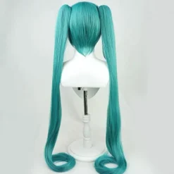 Hatsune Miku Peruk Cosplay Party Peruker med 2 Hästsvansar Lång Rak><noscript><img width=