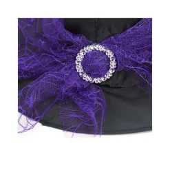 Hatt för häxa, dam, Halloween, med slöja, accessoarer till häxdräkt för vuxna, fest><noscript><img width=