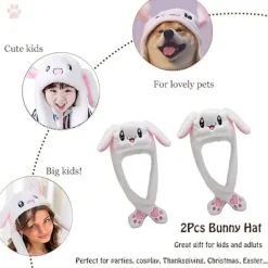 Hatt med rörliga kaninöron Hoppande Hatt Rolig Kanin Plysch Hatt Mössa, ZQKLA><noscript><img width=