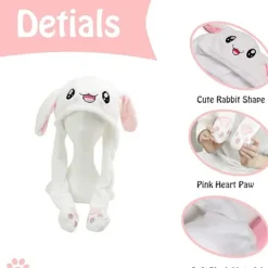 Hatt med rörliga kaninöron Hoppande Hatt Rolig Kanin Plysch Hatt Mössa, ZQKLA><noscript><img width=