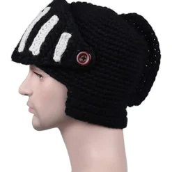 Hatt Visor Virkad Stickad Mössa Hatt Mask Set Handgjord Vinter Stickad Mössa Hatt Vinter Romersk Riddare Stickad Hatt Öronlapp Skidmössa Vinter Stickad Hatt Gladiator | Fyndiq><noscript><img width=