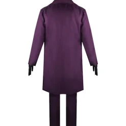 Heath Ledger Cosplay Kostym Halloween Män Film The Dark Knight Joker Kostym Lila Jacka Komplett Set M> Dräkter