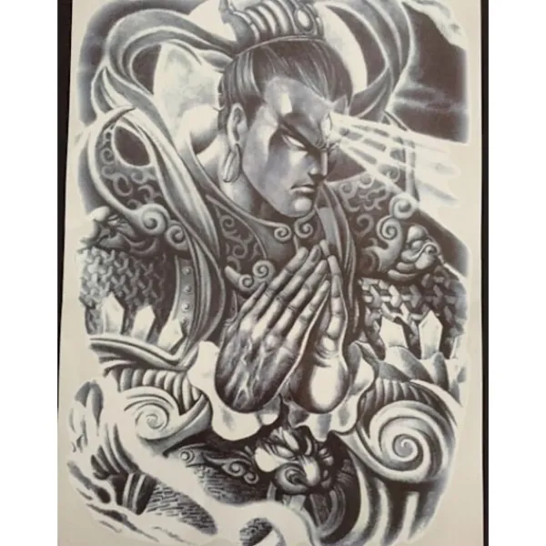 XiaoTeng HEL RYGGTAVLA! Tillfällig Tatuering 48 x 34cm - krigare> Smink