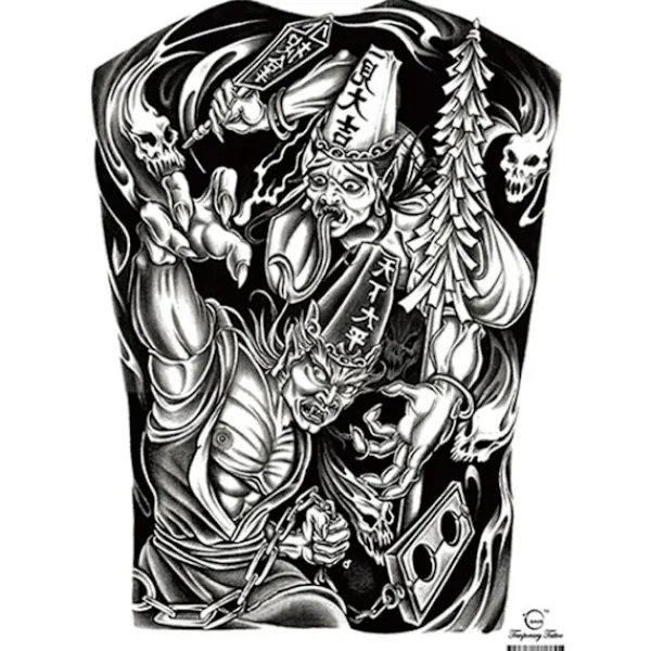 XiaoTeng HEL RYGGTAVLA! Tillfällig Tatuering 48 x 34cm - demoner> Smink