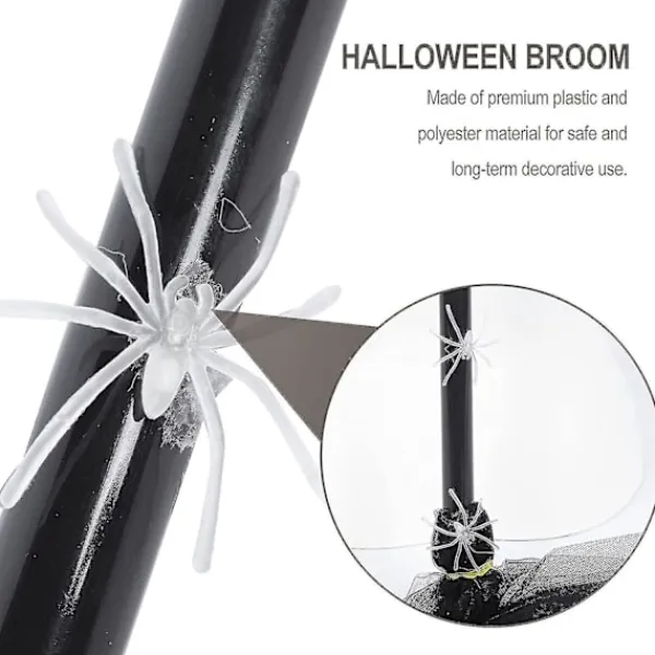 Helig häxbroom Cosplay rekvisita trollkarl flygande kvast tillbehör för barn svart> Tillbehör