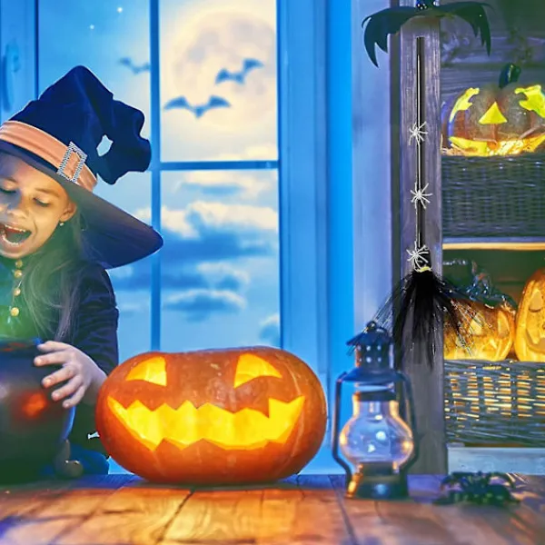 Helig häxbroom Cosplay rekvisita trollkarl flygande kvast tillbehör för barn svart> Tillbehör