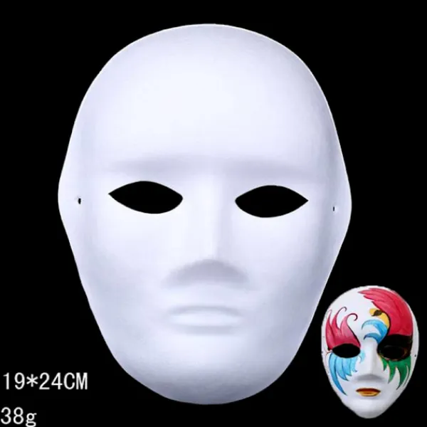 Jettbuying Helmasker Papper Blank Vit Halloween Cosplay Cat Paintab ONESIZE> Masker