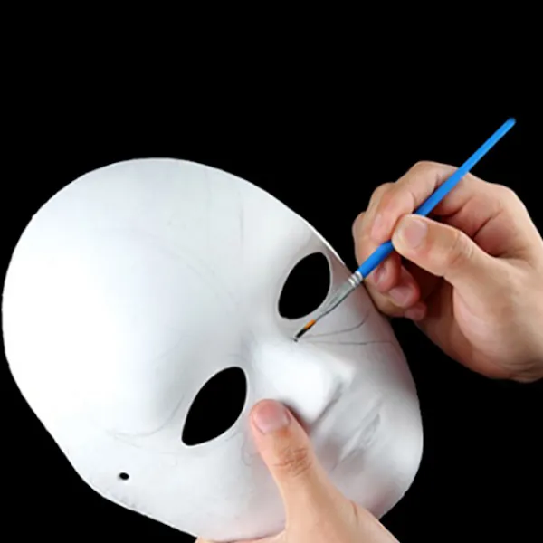 Jettbuying Helmasker Papper Blank Vit Halloween Cosplay Cat Paintab ONESIZE> Masker