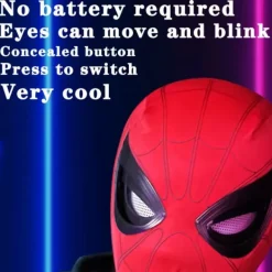Hem Huvudbonader Cosplay Moving Eyes Mask Spider Man 1:1 Fjärrkontroll Elastic Mask><noscript><img width=