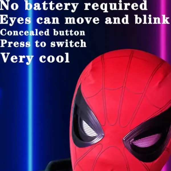 Hem Huvudbonader Cosplay Rörliga Ögon Mask Spider Man 1:1 Fjärrkontroll Elastisk Mask> Masker
