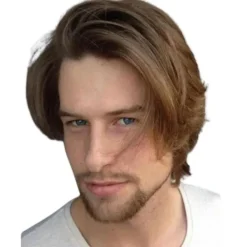 Herr kort rakt stiligt hår peruker Cosplay hel peruk> Peruker